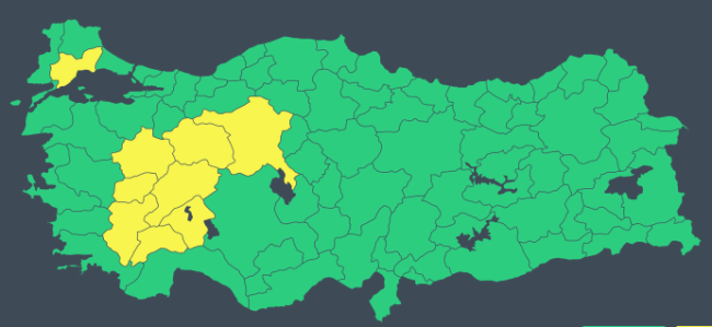 10 il için 'sarı' uyarı: Kuvvetli sağanağa dikkat